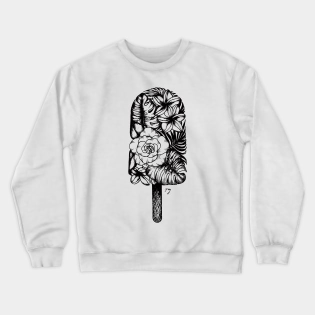 Floral Popsicle I (Gardenia, Plumeria & Monstera) Crewneck Sweatshirt by Akbaly